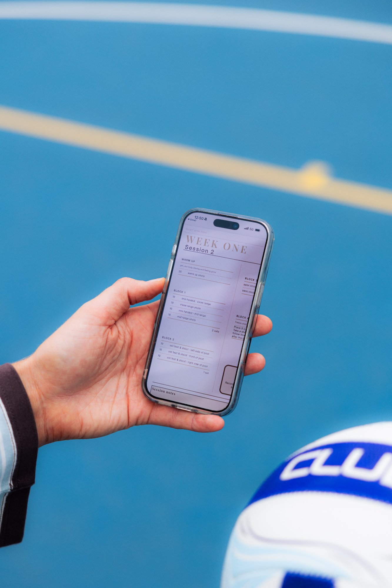 Week One session on phone